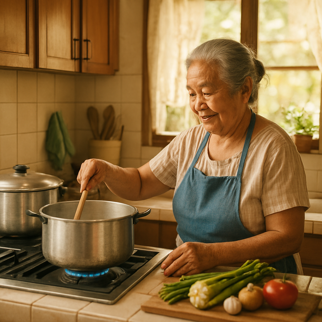 Home cook in kitchen